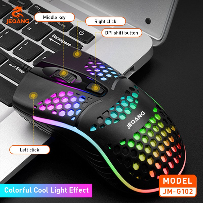 JEQANG JM-G102 – Souris Gaming Filaire RGB – Image 2